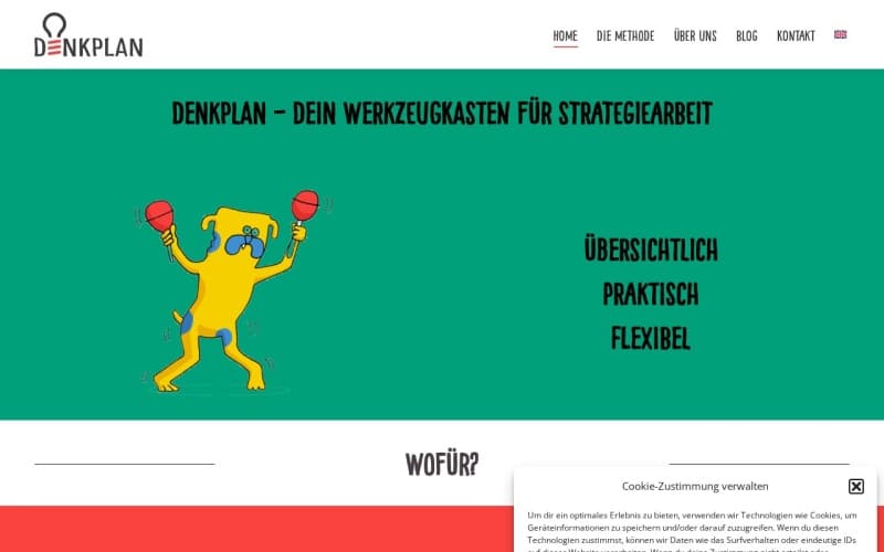 Screenshot der Website von Denkplan