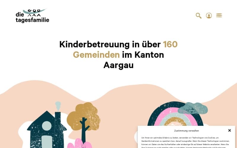 Screenshot der Website von Die Tagesfamilie