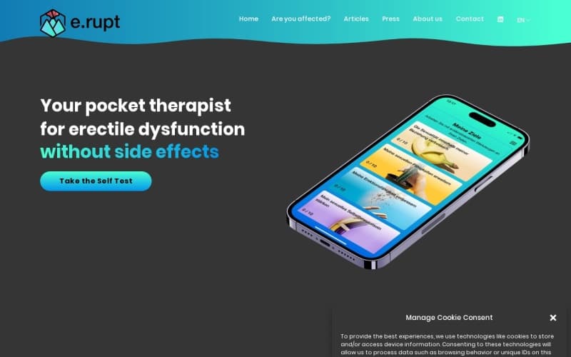 Screenshot der Website von e.rupt