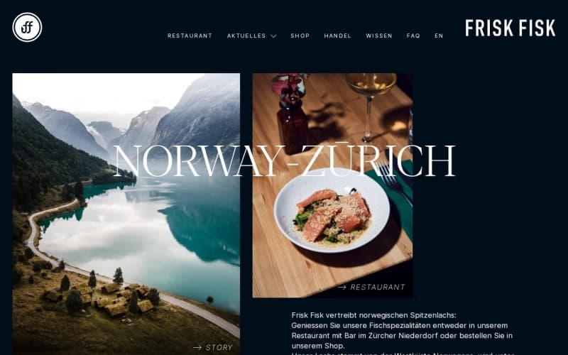 Screenshot der Website von FriskFisk