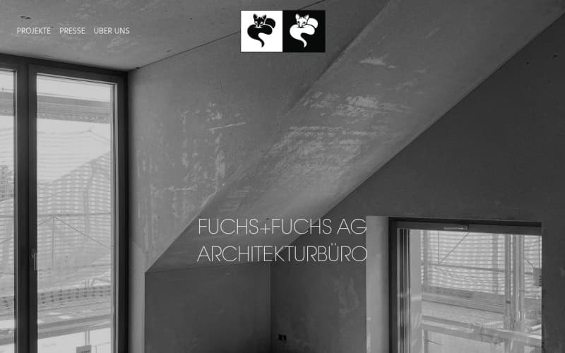 Screenshot der Website von Fuchs + Fuchs AG