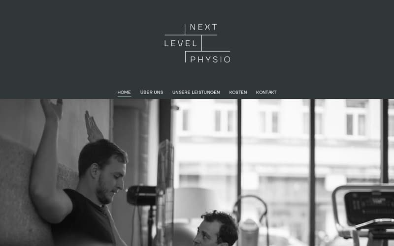 Screenshot der Website von NextLevel Physio