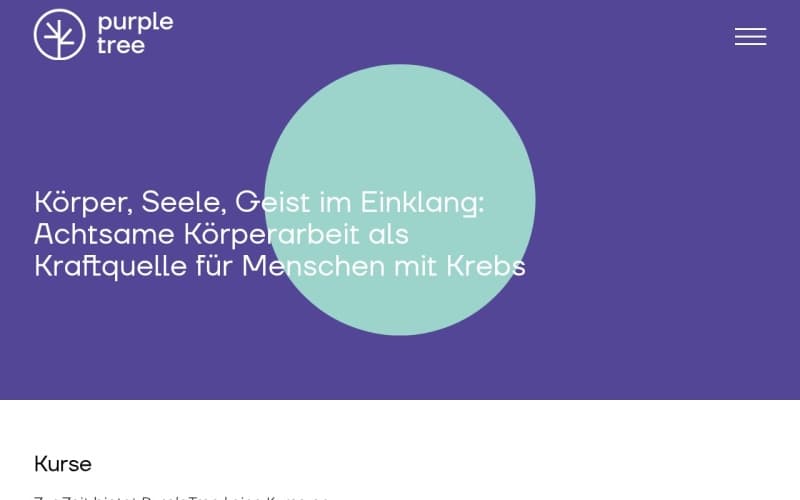 Screenshot der Website von PurpleTree