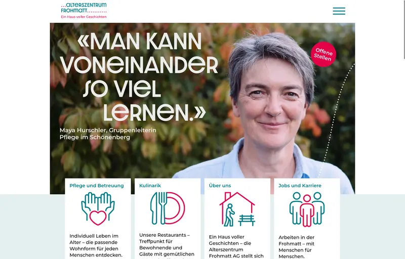 Screenshot Alterszentrum Frohmatt AG